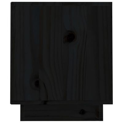vidaXL Comodă TV, negru, 70x34x40 cm, lemn masiv de pin