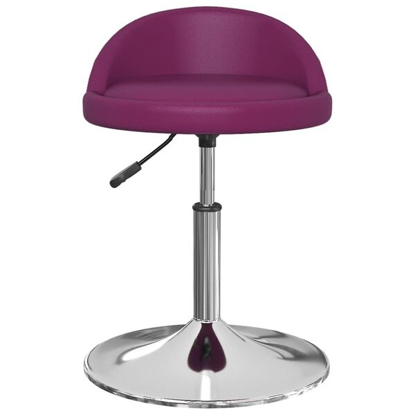 vidaXL Scaune de bucătărie pivotante, 2 buc, violet, piele ecologică