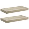 vidaXL Rafturi de perete suspendate, 2 buc., stejar, 50x23x3,8 cm, MDF