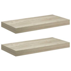 vidaXL Rafturi de perete suspendate, 2 buc., stejar, 50x23x3,8 cm, MDF