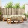 vidaXL Set de canapele de exterior cu pernă 7 pcs Natural și Crem