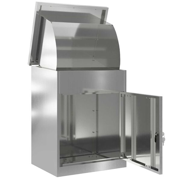 vidaXL Cutie pentru colet Negru 47.5 x 38 x 59 cm Oțel Galvanizat