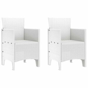vidaXL Scaun pentru Grădină 2 pcs Alb Dimensiune: 53 x 49 x 85 cm