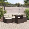 vidaXL Set de canapele pentru grădină cu pernă 7 pcs Maro Rattan poli