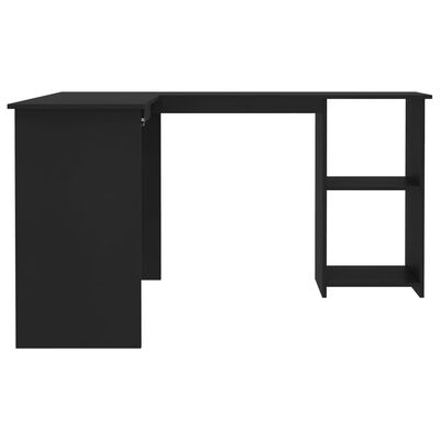 vidaXL Birou de colț în formă de L, negru, 120 x 140 x 75 cm, PAL