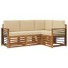 vidaXL Set de canapele de exterior 4 buc. Natural și Bej Poliester