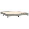 vidaXL Pat box spring cu saltea, gri deschis, 160x200 cm, catifea
