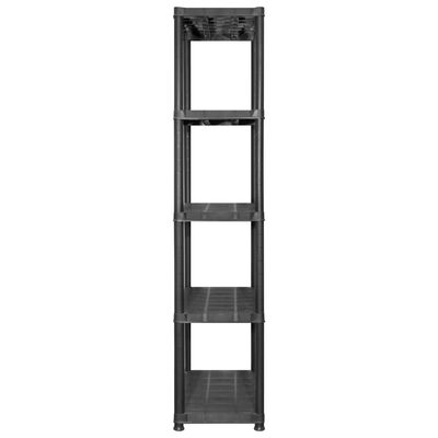 vidaXL Raft de depozitare cu 5 polițe, negru, 213x38x170 cm, plastic