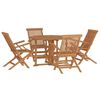 vidaXL Set de mobilier de exterior pliabil, 5 piese, lemn masiv de tec
