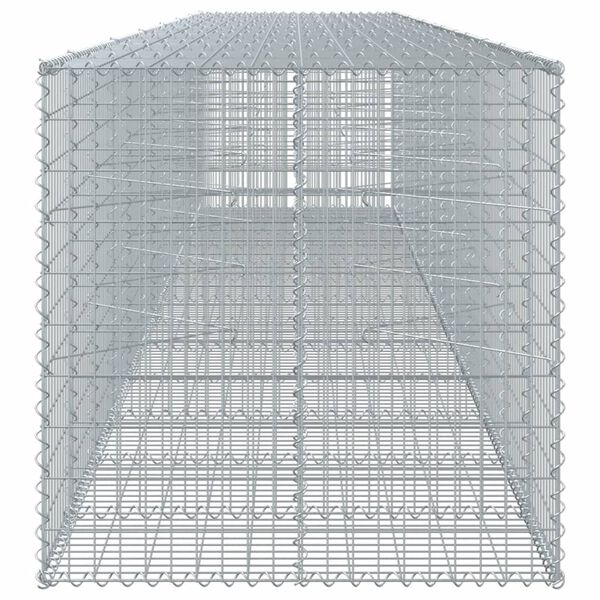 vidaXL Coș gabion cu capac, 650x100x100 cm, fier galvanizat