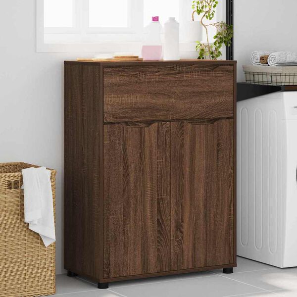 vidaXL Dulap de Baie Stejar &icirc;nchis 72,5 x 36,5 x 100 cm Lemn compozit