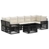 vidaXL Set de canapele pentru grădină 8 buc. Negru și Alb crem