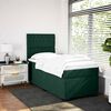 vidaXL Pat box spring cu saltea, verde &icirc;nchis, 100x200 cm, catifea