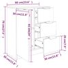 vidaXL Dulap, alb, 60x30x70 cm, lemn prelucrat