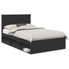vidaXL Cadru de pat cu sertar Negru 135 x 190 cm Lemn de pin masiv