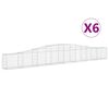 vidaXL Coșuri gabion arcuite 6 buc, 400x30x40/60 cm, fier galvanizat