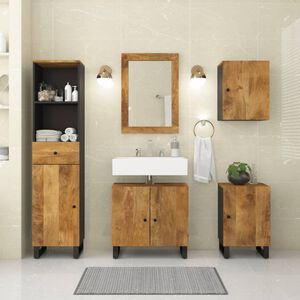 vidaXL Set mobilier de baie, 5 piese, lemn masiv de mango