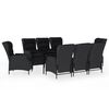 vidaXL Set de mobilier pentru grădină, 9 piese, gri &icirc;nchis