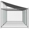 vidaXL Cușcă c&acirc;ini cu acoperiș și uși, gri, 8x2x2 m, oțel galvanizat