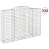 vidaXL Coșuri gabion arcuite 10 buc. 300x50x200/220 cm fier galvanizat