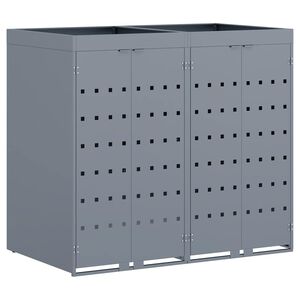vidaXL Depozitare pentru 2 pubele Wheelie Gri deschis
