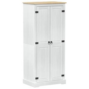 vidaXL Dulapuri cu raft cu ușă Alb 76 x 50 x 170 cm Lemn de pin masiv