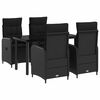 vidaXL Set de masă pentru grădină 5 buc. Negru