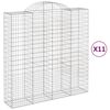 vidaXL Coșuri gabion arcuite, 11 buc 200x50x200/220cm, fier galvanizat