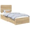 vidaXL Cadru de pat cu sertar Stejar Sonoma 90 x 190 cm Lemn prelucrat