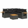 vidaXL Set mobilier de grădină cu perne, 6 piese, negru, poliratan