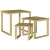 vidaXL masă 3 buc. natural 50,5 x 50 x 46 cm Lemn de pin tratat
