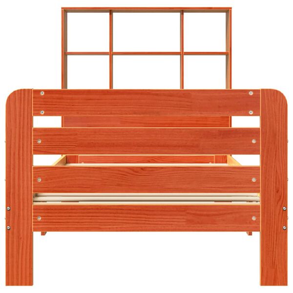 vidaXL Cadru pat fără saltea, maro ceruit, 90x190 cm, lemn masiv pin