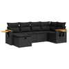 vidaXL Set mobilier de grădină cu perne, 6 piese, negru, poliratan