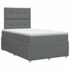 vidaXL Pat boxspring cu saltea Gri &icirc;nchis 120 x 190 cm Țesătură