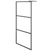 vidaXL Paravan duș walk-in, negru, 90x195 cm, sticlă ESG transparentă