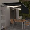 vidaXL Copertină retractabilă manual cu stor&LED, antracit, 6x3 m