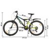 vidaXL Bicicletă montană cu 21 viteze, roată 26 inci, negru, 49 cm