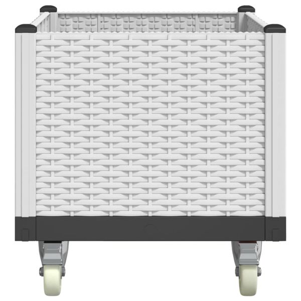 vidaXL Jardinieră de grădină cu picioare, alb, 80x50x54 cm, PP