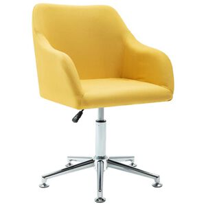 vidaXL Scaun de birou pivotant, galben, material textil
