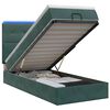vidaXL Pat Ottoman cu Saltea și LED Verde &icirc;nchis 90 x 190 cm Catifea