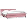 vidaXL Pat box spring cu saltea, roz, 180x220 cm, catifea