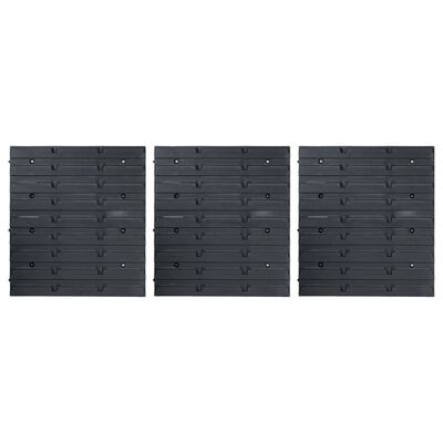 vidaXL Set cutii depozitare, 48 piese, panouri perete, albastru&negru