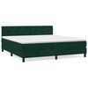 vidaXL Pat box spring cu saltea, verde &icirc;nchis, 180x200 cm, catifea