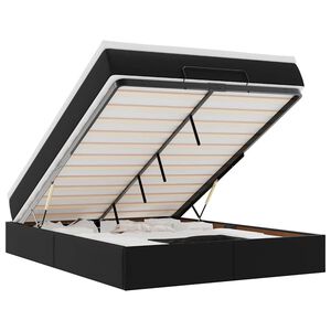 vidaXL Cadru pat otoman cu saltea neagră 140x200cm piele artificială