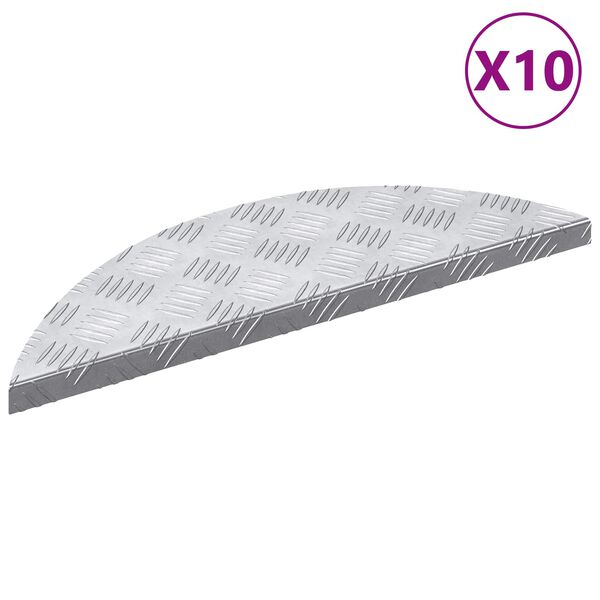 vidaXL Trepte Semilună 10 pcs Argintiu 60 x 18 cm Aluminiu