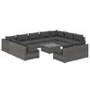 vidaXL Set mobilier de grădină cu perne, 12 piese, gri, poliratan