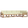 vidaXL Set de canapele de exterior cu pernă 5 pcs Natural și Crem