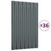 vidaXL Panouri de acoperiș 36 buc. oțel galvanizat antracit 60x36 cm