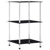 vidaXL Raft cu 3 niveluri, negru, 40 x 40 x 67 cm, sticlă securizată