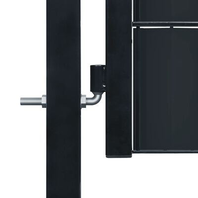 vidaXL Poartă de gard, antracit, 100x124 cm, PVC și oțel